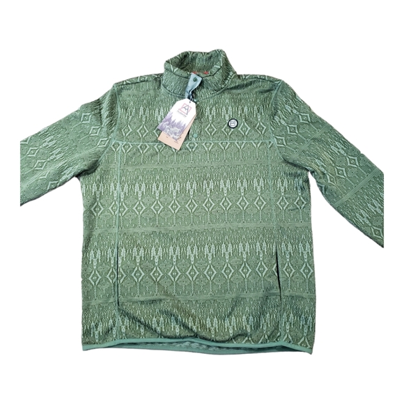 NWT Avalanche Outdoor Rossmore 1/4 Snap Button Pullover Green Size Large - Picture 2 of 16
